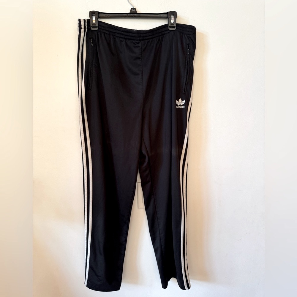 Men’s Adidas Original Track Break Away snap warm up zip pocket pants Black L